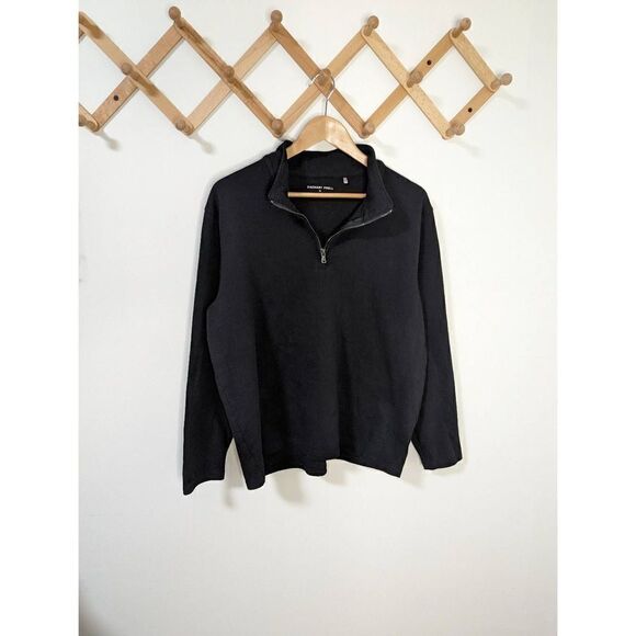 Zachary Prell Men's Black Quarter Zip Light Weight Pullover Sweater - Size XL - Picture 1 of 6